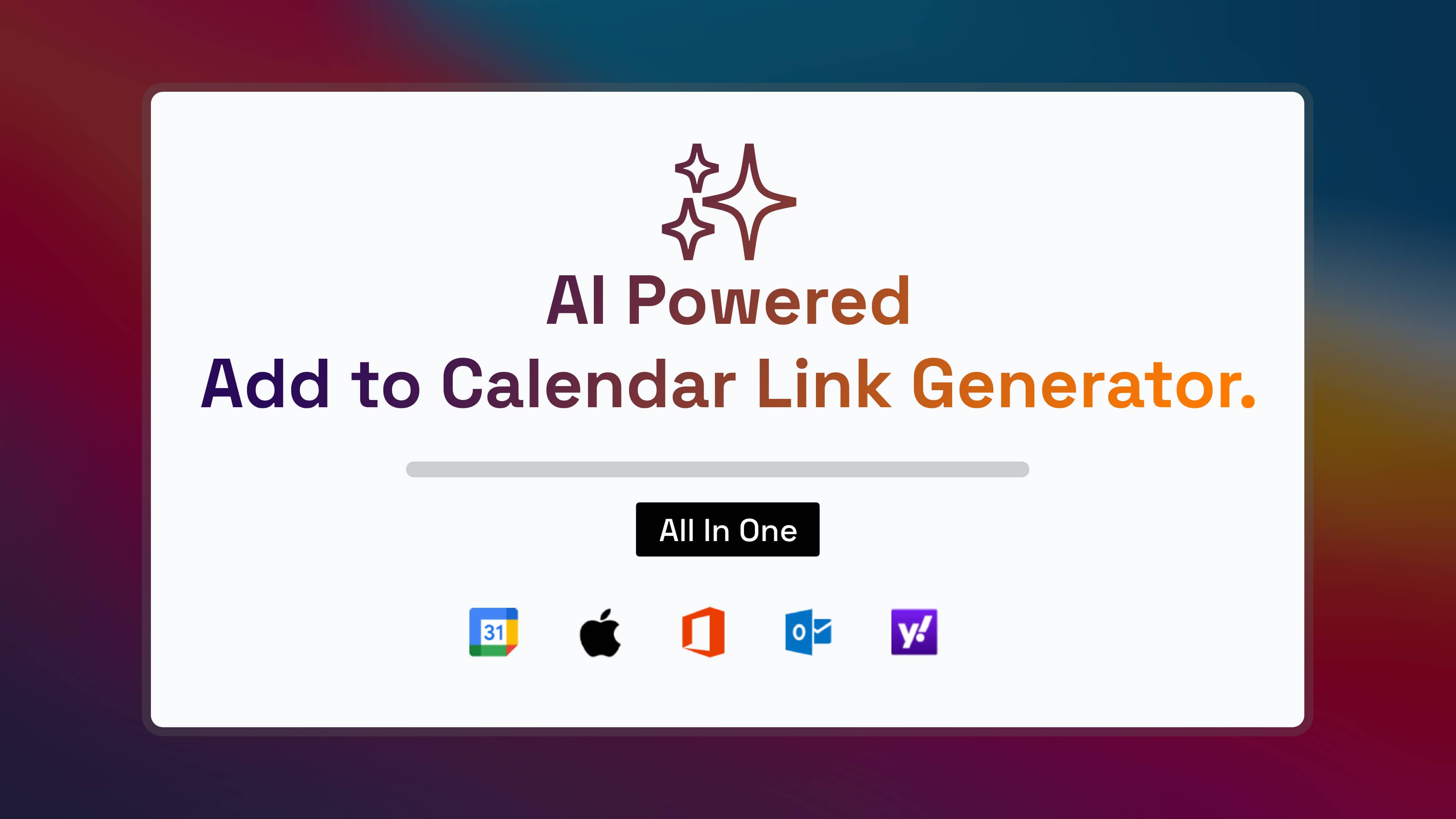 AI Powered "Add To Calendar Link" Generator