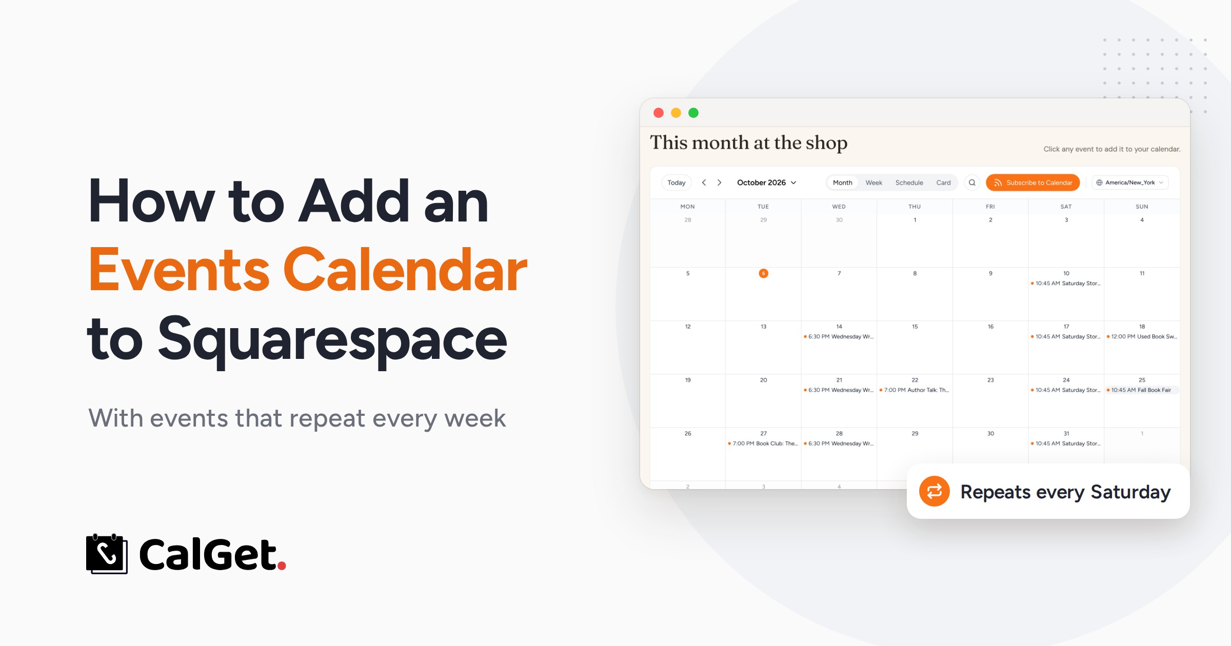 How to Add a Recurring Events Calendar to Squarespace
